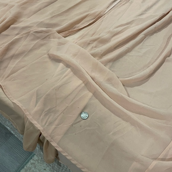 V-Neck High Slit Peach colored dress (see photos for imperfections) - Picture 11 of 11